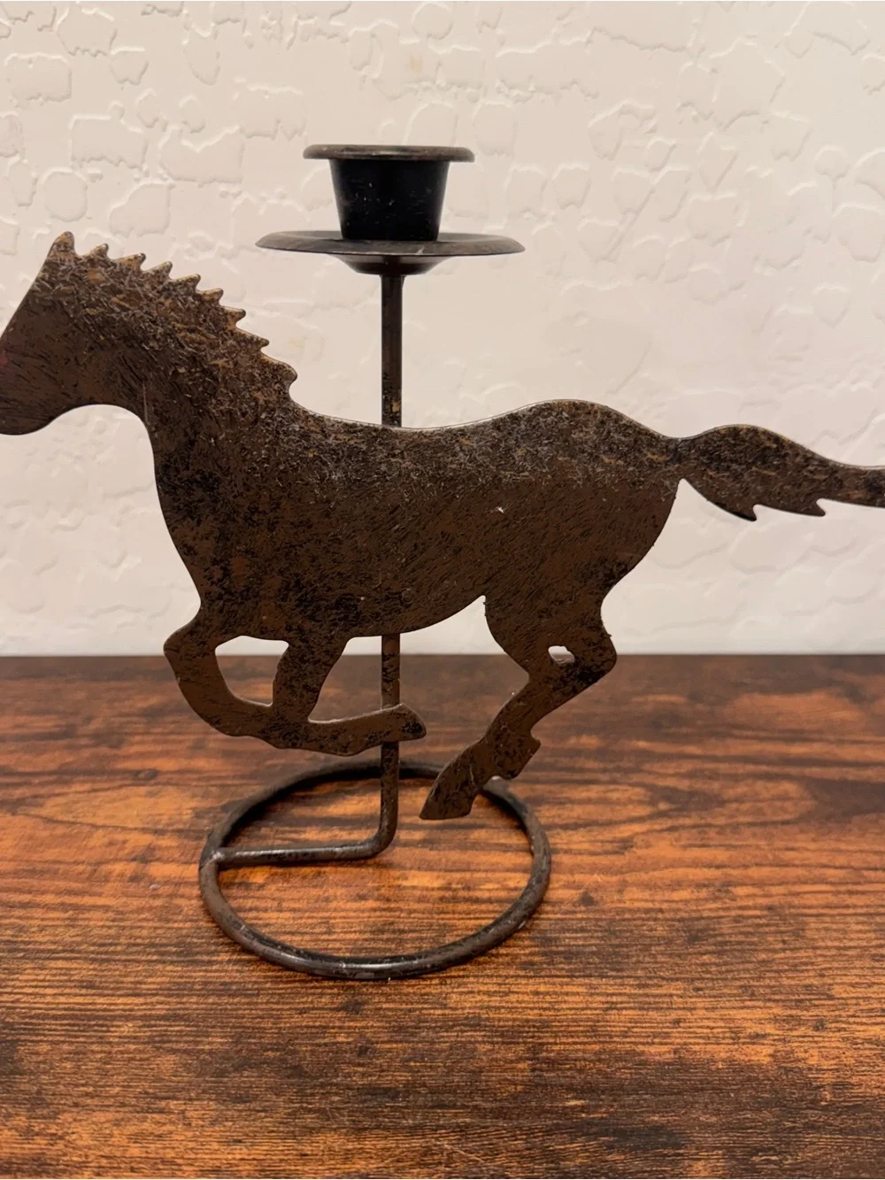 Metal Galloping Horse Candle Holder Farmhouse Rustic Western Cowboy Cowgirl